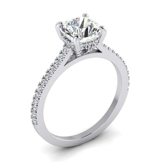 Kissen Altschliff Diamant-Verlobungsring 4,50 Karat Kathedrale Fassung - harrychadent.ch