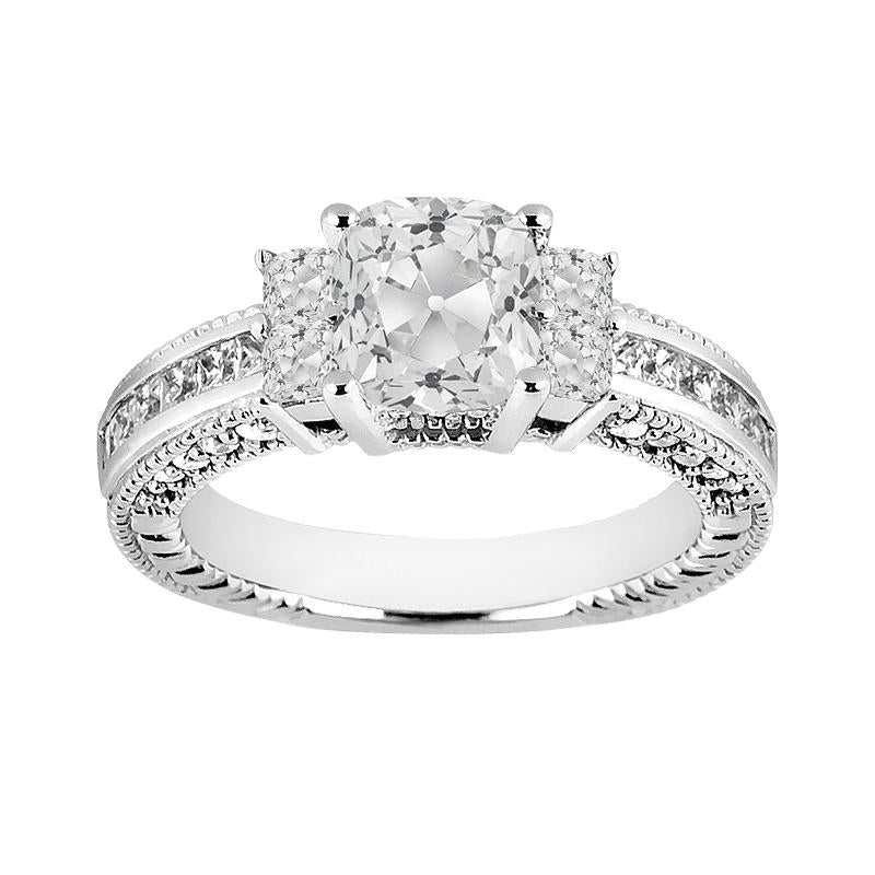 Kissen Engagement alter Bergmann Diamant Ring Channel Set 5,50 Karat - harrychadent.ch