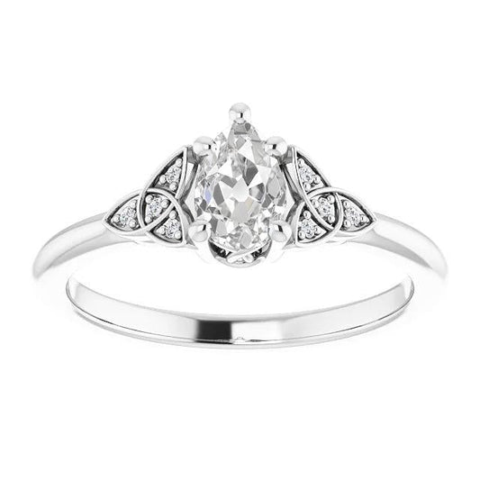 Old Cut Birne Diamant Ehering Knotenstil 2,75 Karat - harrychadent.ch