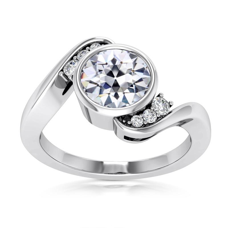 Old Mine Cut Diamant Ring Lünette Set Tension Style 2,75 Karat - harrychadent.ch