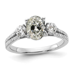Ovaler alter Minenschliff Diamant Ehering für Damen 5,50 Karat Schmuck