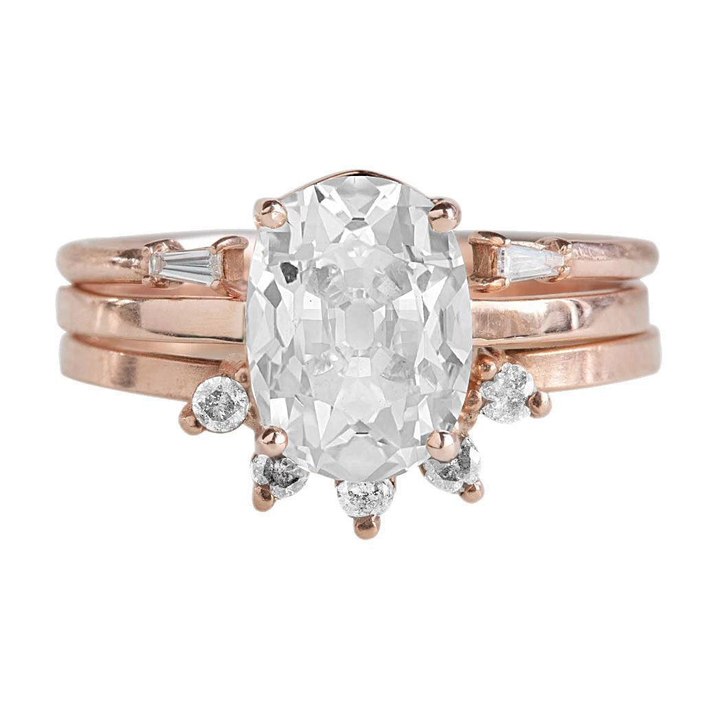 Ovaler Verlobungsring Set Alter Minenschliff Diamant Goldschmuck 8,60 Karat - harrychadent.ch