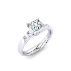 Princess Cut Diamant-Verlobungsring 1,82 Kt Weißgold 14K