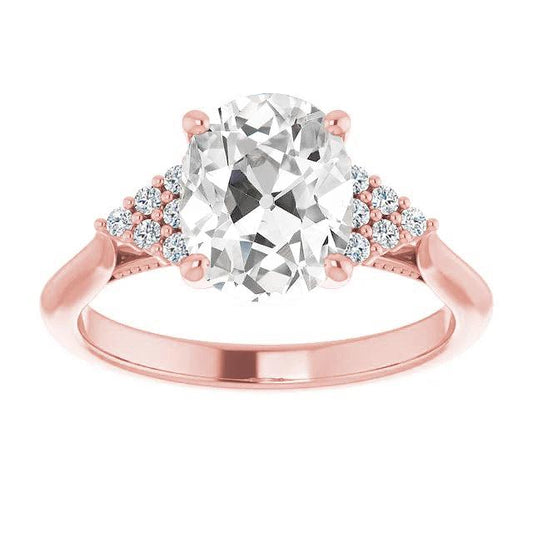 Roségold Verlobungsring Oval Old Mine Cut Diamant Damenring 6.50 Karat - harrychadent.ch