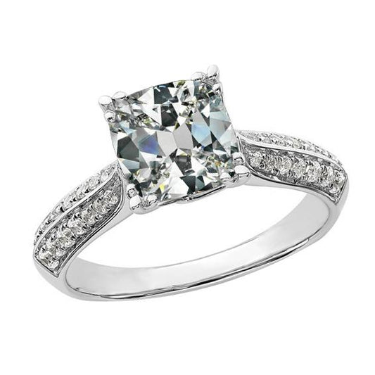 Rund & Kissen alter Bergmann Diamantring 14K Goldschmuck 6,75 Karat - harrychadent.ch