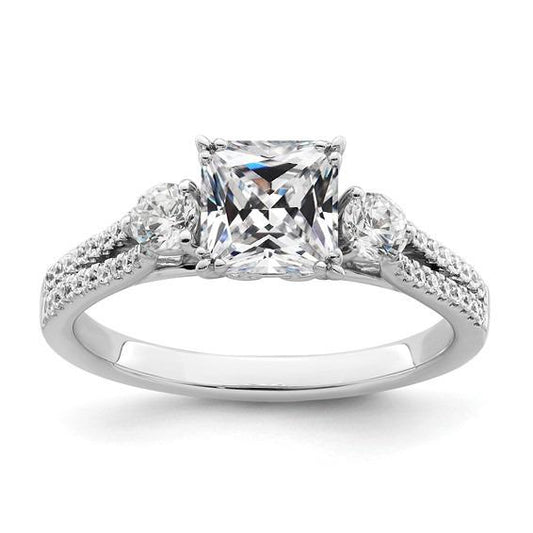 Rund & Kissen alter Bergmann Diamantring 3 Steine Stil Pave Set 6 Karat - harrychadent.ch