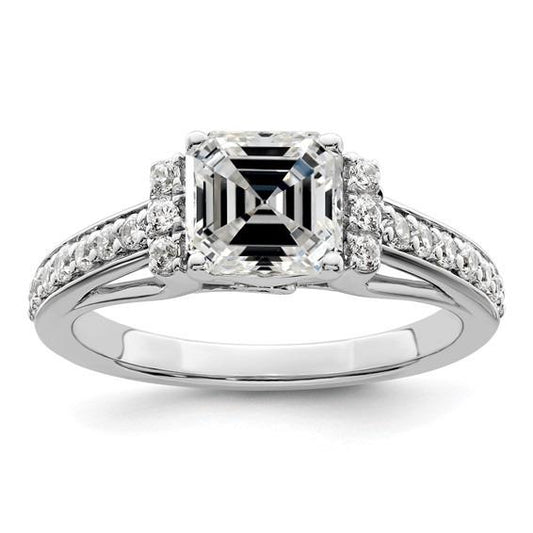 Runden & Asscher Diamantring mit Akzenten Schmuck 3,50 Karat - harrychadent.ch