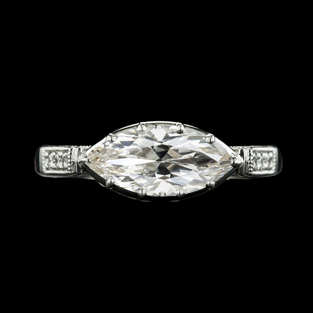 Runden & Marquise Old Cut Diamant Ring 14K Gold Schmuck 5,50 Karat - harrychadent.ch