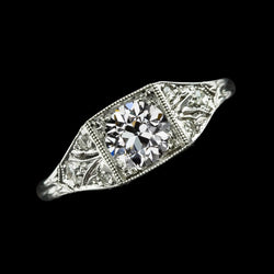 Runder alter Bergmann Diamant Ehering 2,75 Karat Vintage-Stil
