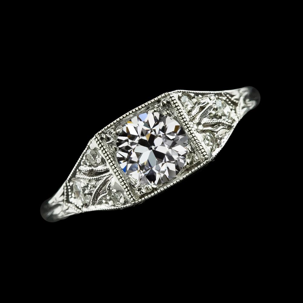 Runder alter Bergmann Diamant Ehering 2,75 Karat Vintage-Stil - harrychadent.ch
