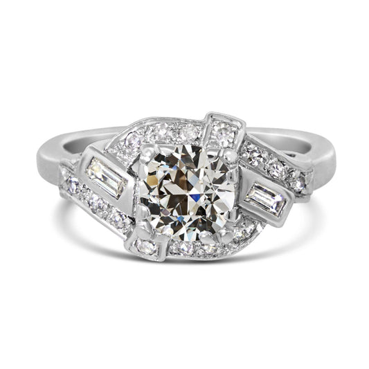 Runder alter Bergmann Diamant Ehering Weißgold Schmuck 3,50 Karat - harrychadent.ch