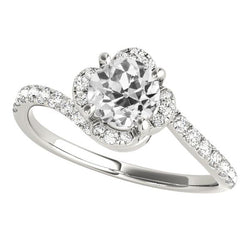 Runder alter Bergmann Diamantring Twisted Style 3,50 Karat Damenschmuck