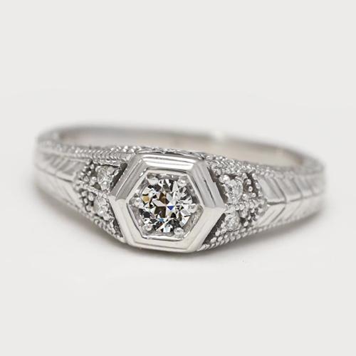 Runder alter Minenschliff Diamant Ehering Vintage-Stil Schmuck 1 Karat - harrychadent.ch