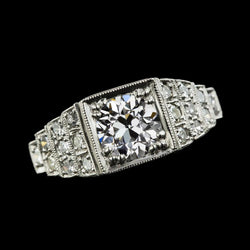 Runder alter Minenschliff Diamantring Milgrain Shank Goldschmuck 3,50 Karat