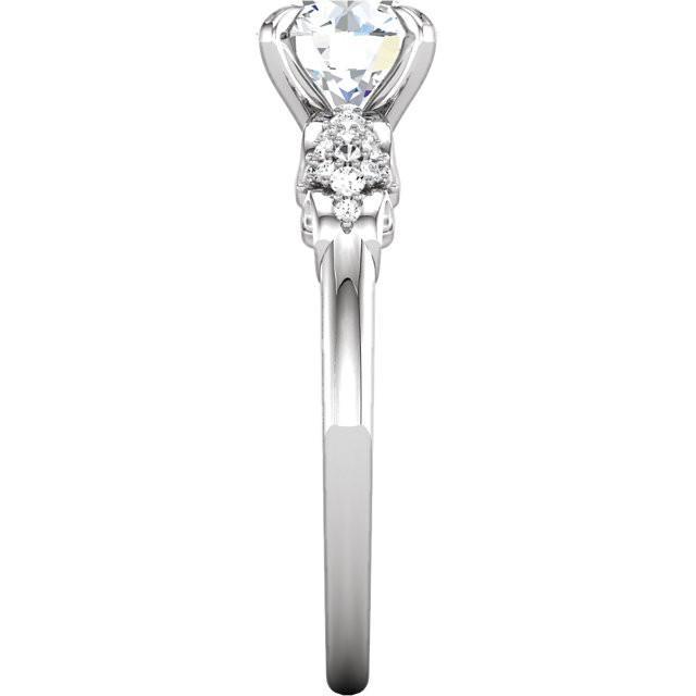 Runder Diamant-Verlobungsring Filigran 1,66 Karat Weißgold 14K