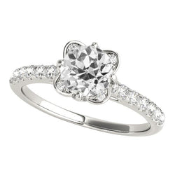 Runder Diamant-Verlobungsring im alten Minenschliff 3.50 Karat