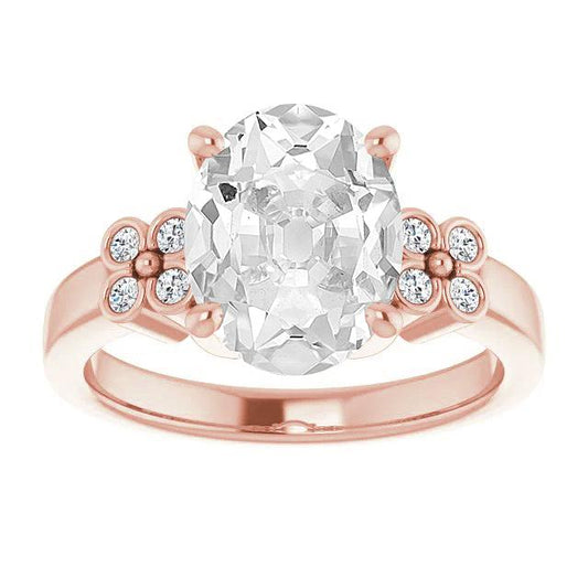 Runder & Ovaler Altschliff Diamantring Krappenset Gold 8 Karat - harrychadent.ch