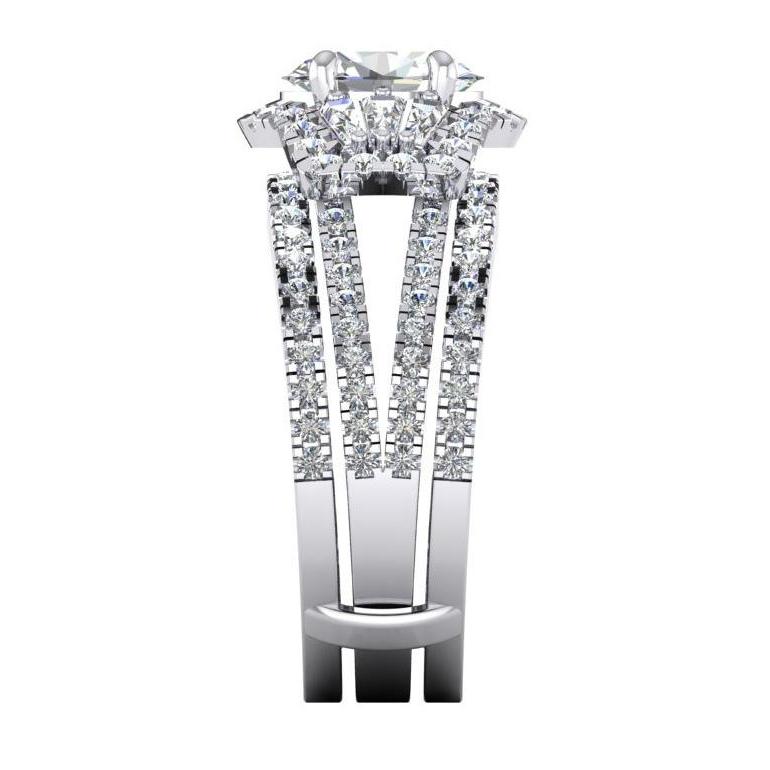 4.50 Karat Diamant-Jubiläumsring im Ovalschliff mit geteiltem Schaft