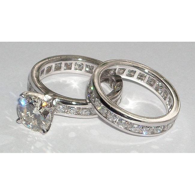 6,01 Karat Diamant-Verlobungsring und Band-Set