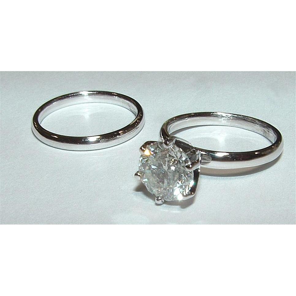 Diamanten Solitaire Ring Set 2 Kt Diamant Weißgold