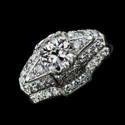 Verlobungsring-Set Altschliff Diamanten Split Shank 4,25 Karat