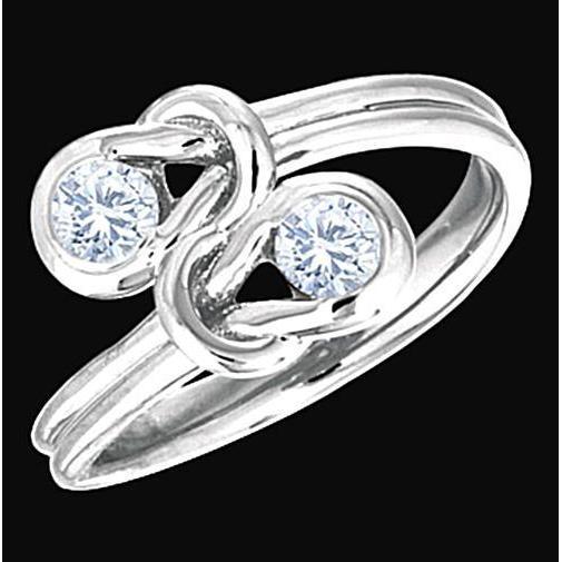 Toi et Moi 1 Karat Diamant Knoten Stil Hochzeit Verlobungsring