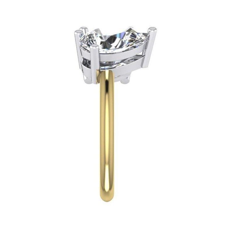 Toi et Moi Birne & runder Diamantring 4 Karat zweifarbiger Gold 14K Schmuck - harrychadent.ch