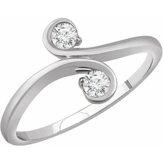 Toi et Moi Zwei-Stein-Diamant-Verlobungsring 1 Karat - harrychadent.ch