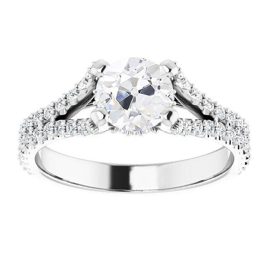 Verlobungsring Alter Minenschliff Diamant Split Shank 5 Karat Schmuck - harrychadent.ch