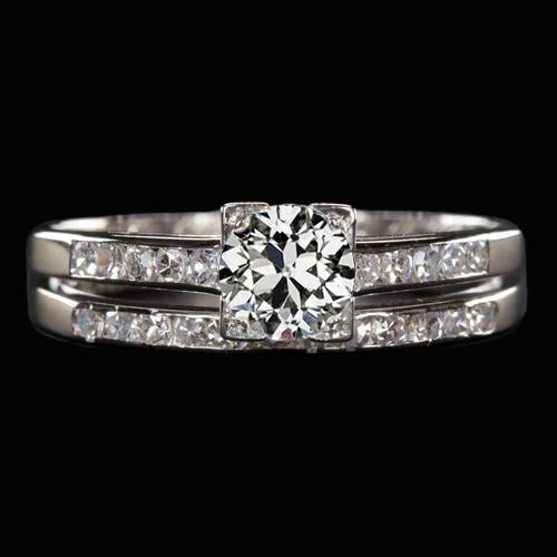 Verlobungsring Altschliff Diamant Weißgold Split Shank 2.50 Karat - harrychadent.ch