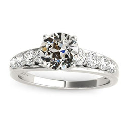 Verlobungsring Altschliff Diamant Zinken Set 14K Gold 4 Karat