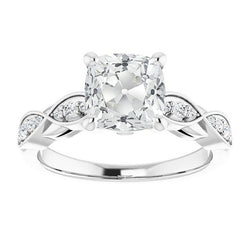 Verlobungsring Kissen Old Cut Diamant Infinity Style 6.50 Karat