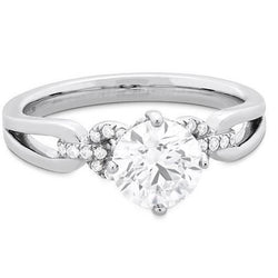 Verlobungsring mit runden Diamanten im Brillantschliff, 3,00 Karat, 14 Karat Weißgold