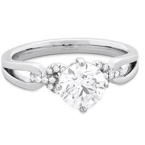 Verlobungsring mit runden Diamanten im Brillantschliff, 3,00 Karat, 14 Karat Weißgold - harrychadent.ch