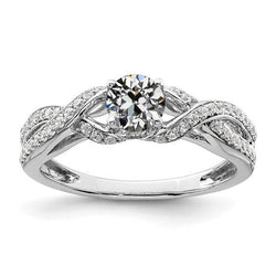 Verlobungsring Old Mine Cut Diamant Twisted Shank 2,75 Karat