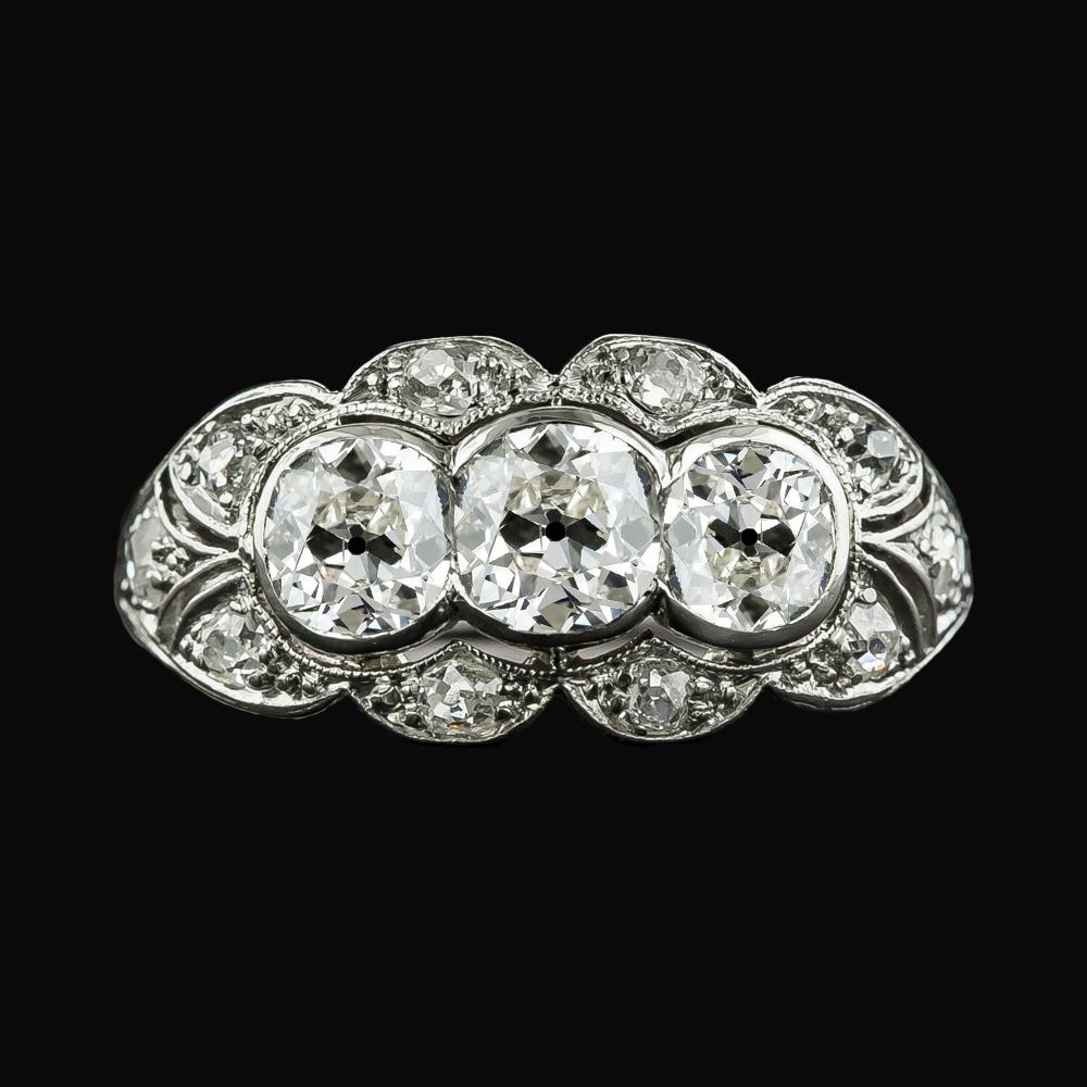 Verlobungsring Rund alter Bergmann Diamant Vintage-Stil 4,75 Karat - harrychadent.ch