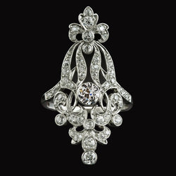 Vintage-Stil Runder Altschliff Diamant-Verlobungsring 2,25 Karat