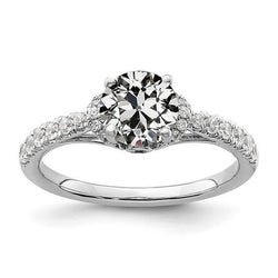 Weißgold Runder alter Bergmann Diamant-Verlobungsring 3 Karat Schmuck